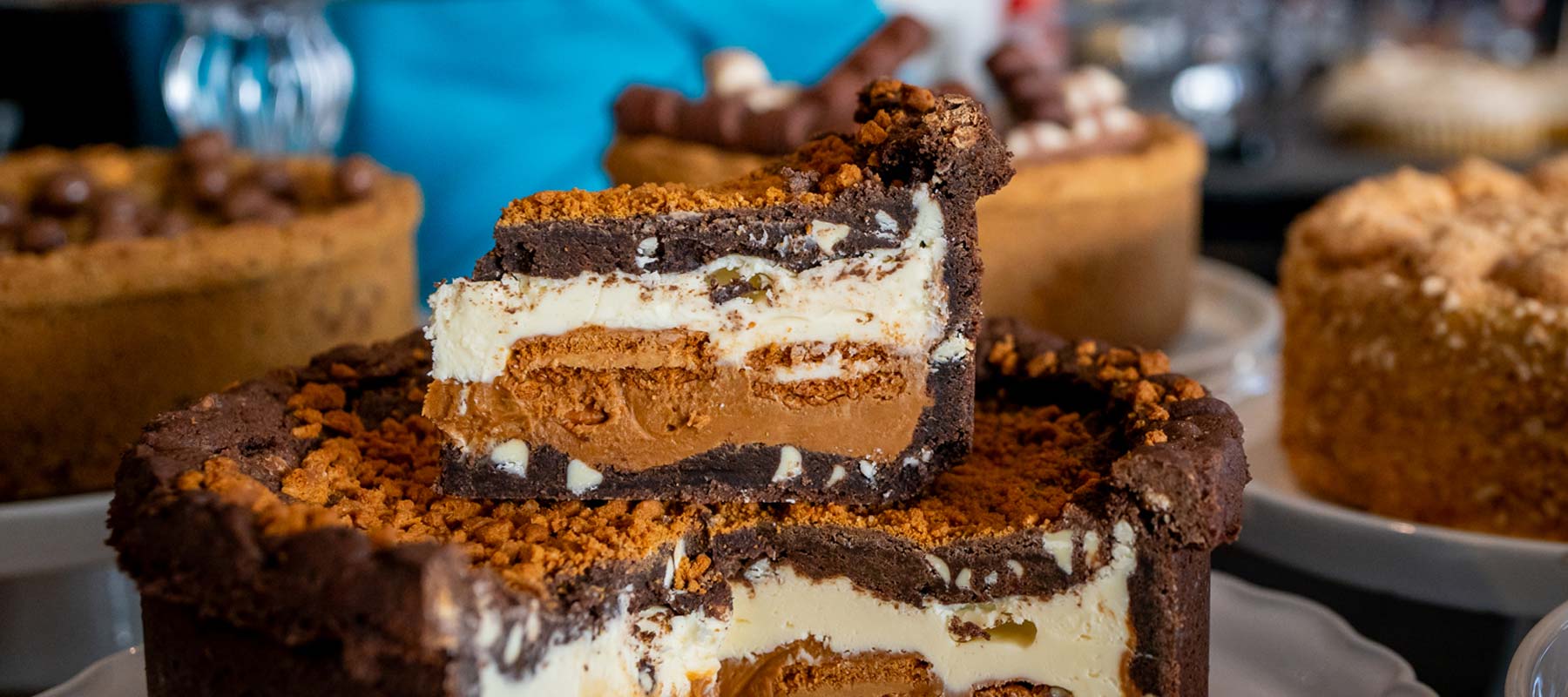 Cakes on counter